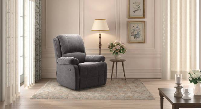 Lebowski Recliner (One Seater, Smoke Fabric) by Urban Ladder - Design 1 Full View - 312223