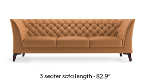 Weston Half Leather Sofa (Mustard Italian Leather)