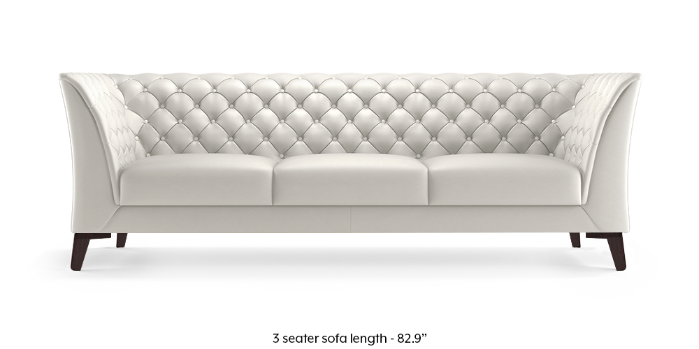 Weston Half Leather Sofa (White Italian Leather) by Urban Ladder - - 