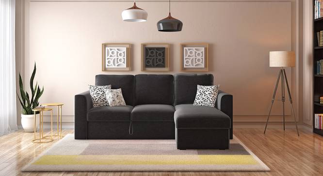 Kowloon Sectional Sofa Cum Bed with Storage (Pebble Grey) by Urban Ladder - Full View - 312721