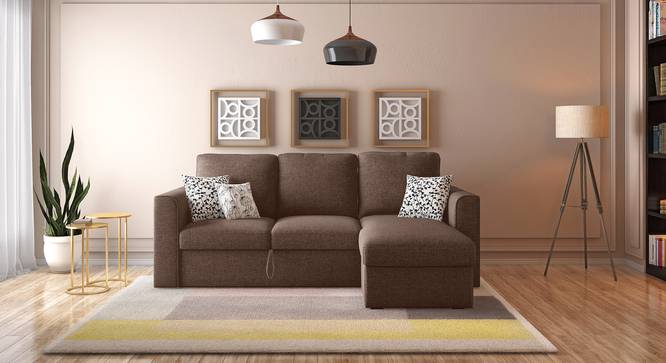 Kowloon Sectional Sofa Cum Bed with Storage (Daschund Brown) by Urban Ladder - Full View - 312723