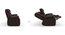 Griffin Recliner (Three Seater, Dark Chocolate Leatherette) by Urban Ladder - Ground View Design 1 - 313006