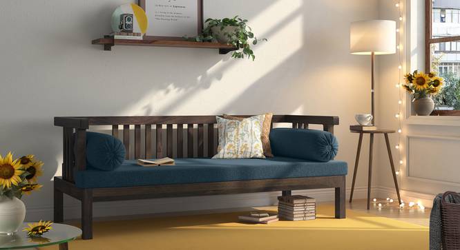 Milton Day Bed (Blue, American Walnut Finish) by Urban Ladder - Design 1 Full View - 313014