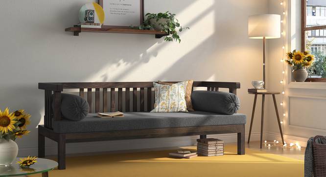 Milton Day Bed (Grey, American Walnut Finish) by Urban Ladder - Design 1 Full View - 313022