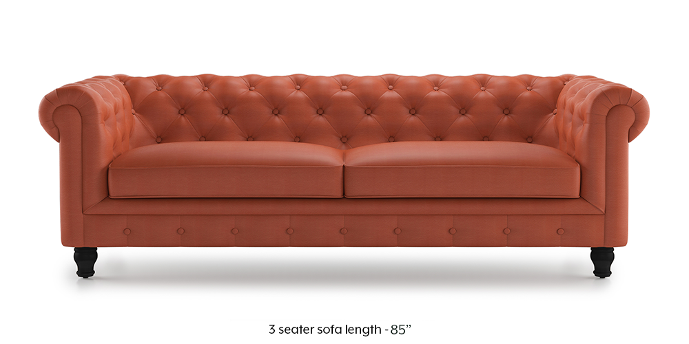 Winchester Leatherette Sofa (Tan) (Tan, 2-seater Custom Set - Sofas, None Standard Set - Sofas, Leatherette Sofa Material, Regular Sofa Size, Regular Sofa Type) by Urban Ladder - - 313046