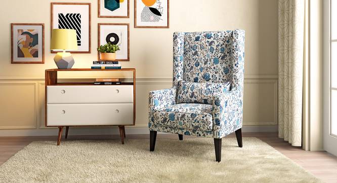 Morgen Wing Chair (Calico Floral Retreat Blue) by Urban Ladder - - 313317