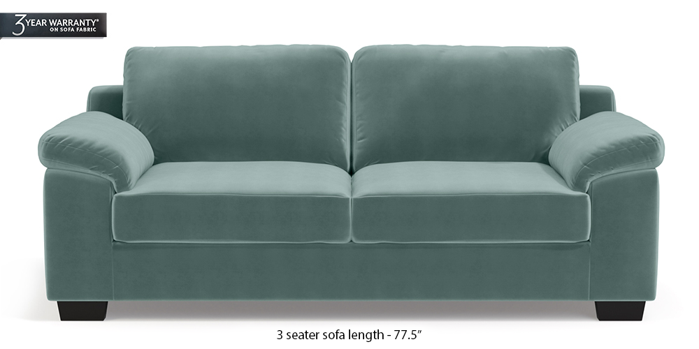 Esquel Sofa (Dusty Turquoise Velvet) (1-seater Custom Set - Sofas, None Standard Set - Sofas, Fabric Sofa Material, Regular Sofa Size, Regular Sofa Type, Dusty Turquoise Velvet) by Urban Ladder - - 313503