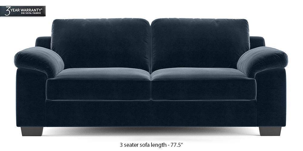Esquel Sofa (Sea Port Blue Velvet) (1-seater Custom Set - Sofas, None Standard Set - Sofas, Fabric Sofa Material, Regular Sofa Size, Regular Sofa Type, Sea Port Blue Velvet) by Urban Ladder - - 313505