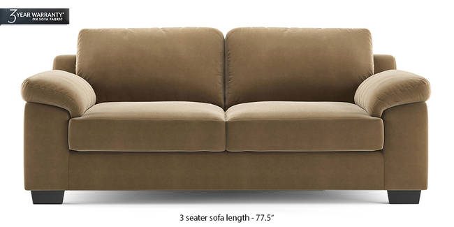 Esquel Sofa (Fawn Velvet) (1-seater Custom Set - Sofas, None Standard Set - Sofas, Fabric Sofa Material, Regular Sofa Size, Regular Sofa Type, Fawn Velvet)