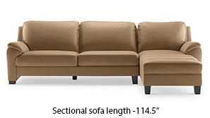 Farina Half Leather Sectional Sofa (Camel Italian Leather)