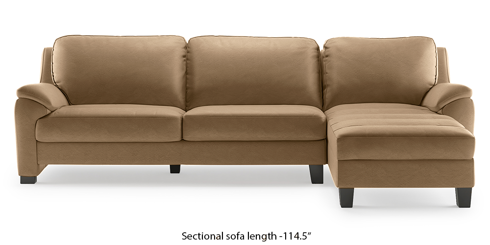 Farina Half Leather Sectional Sofa (Camel Italian Leather) (Camel, Regular Sofa Size, Sectional Sofa Type, Leather Sofa Material) by Urban Ladder - - 
