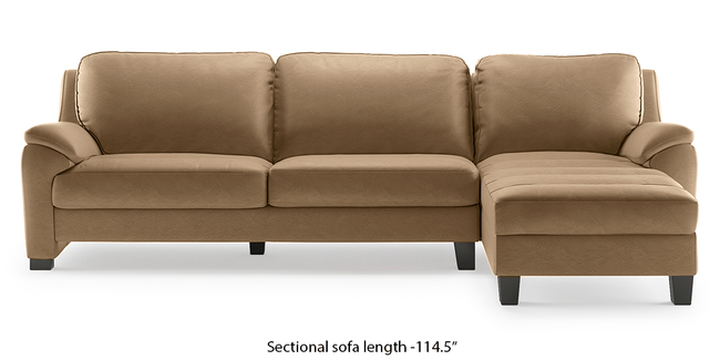 Farina Half Leather Sectional Sofa (Camel Italian Leather) (Camel, Regular Sofa Size, Sectional Sofa Type, Leather Sofa Material)