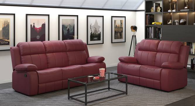 Griffin Recliner (Two Seater, Burgundy Leatherette) by Urban Ladder - Full View Design 1 - 313838