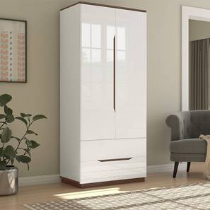 Cupboards Design Baltoro High Gloss 2 Door Wardrobe (White Finish)