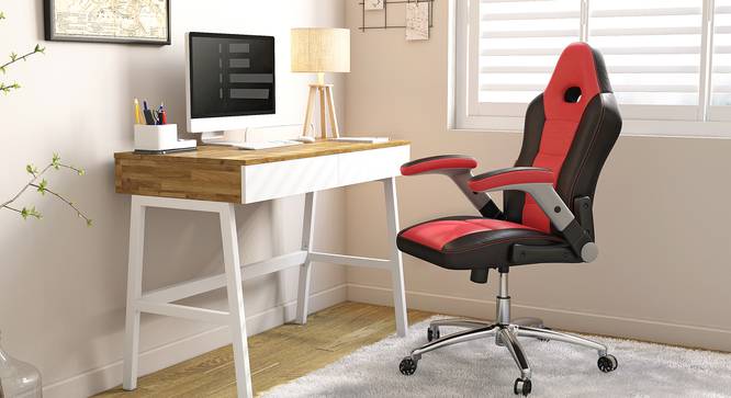 Mika Study Chair (Scarlet Red) by Urban Ladder - Design 1 Full View - 314076