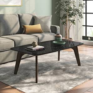 Centre Table For Living Room Design Galaxy Rectangular Stone Coffee Table in American Walnut Finish