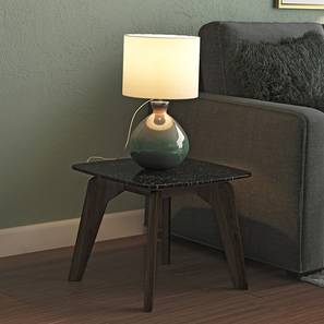 Tea Tables Design Galaxy Granite Top Side Table (American Walnut Finish)