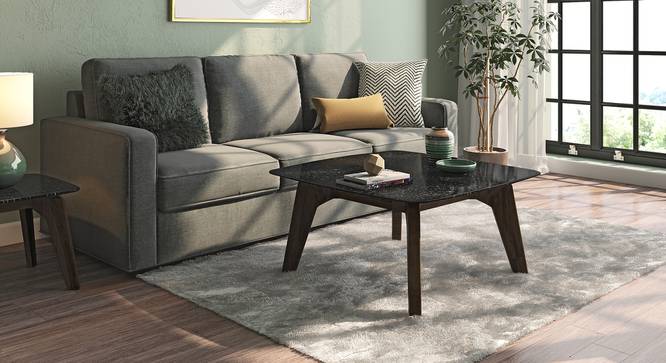 Galaxy Granite Top Square Coffee Table (American Walnut Finish) by Urban Ladder - Full View - 314146