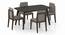 Galaxy Granite Top - Galatea 4 Seater Dining Table Set (American Walnut Finish) by Urban Ladder - Cross View Design 1 - 314164