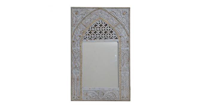 Waves Wall Mirror (White) by Urban Ladder - Front View Design 1 - 314299