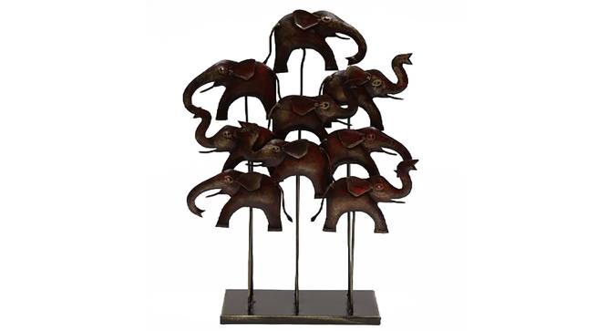 Cluster Elephant Showpiece (Brown) by Urban Ladder - Front View Design 1 - 314701