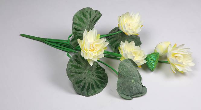 Lotus Artificial Flower (White) by Urban Ladder - Design 1 Side View - 314883