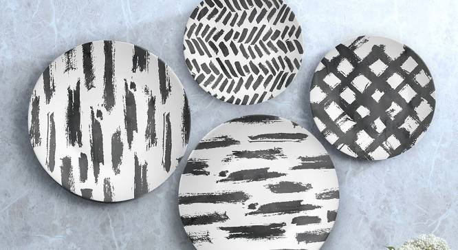 Chaos of Grey Wall Plate (Round Shape, 20 x 20 cm (8" x 8") Size) by Urban Ladder - Front View Design 1 - 315356