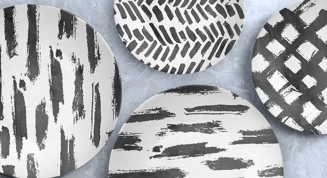 Chaos of Grey Wall Plate (Round Shape, 20 x 20 cm (8" x 8") Size) by Urban Ladder - Design 1 Side View - 315357