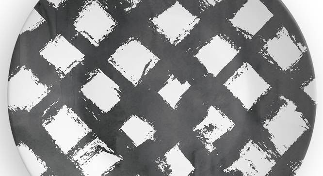 Monochrome Crossline Wall Plate (Round Shape, 20 x 20 cm (8" x 8") Size) by Urban Ladder - Design 1 Side View - 315404