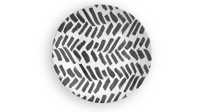 Monochrome Leaf Wall Plate (Round Shape, 20 x 20 cm (8" x 8") Size) by Urban Ladder - Front View Design 1 - 315406