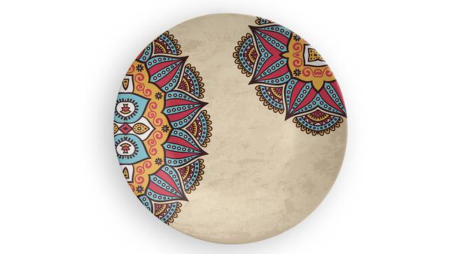 Mandala Beige Wall Plate (Round Shape, 20 x 20 cm (8" x 8") Size) by Urban Ladder - Front View Design 1 - 315414