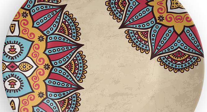 Mandala Beige Wall Plate (Round Shape, 20 x 20 cm (8" x 8") Size) by Urban Ladder - Design 1 Side View - 315415