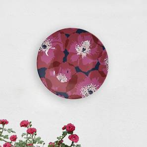 Flower Decoration Design Red Flower Wall Plate (Round Shape, 20 x 20 cm (8" x 8") Size)