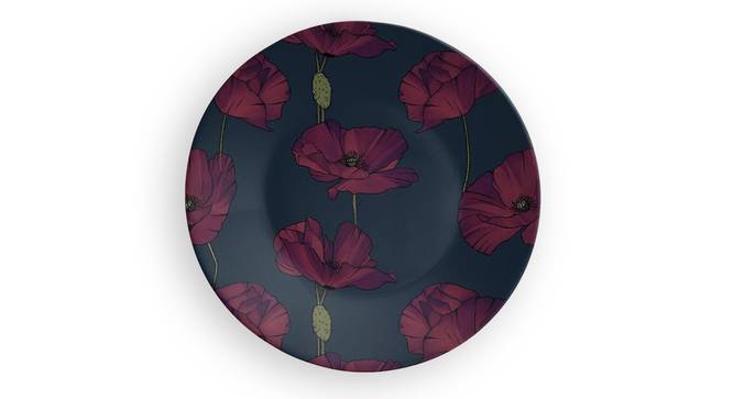 Purple Flower Wall Plate (Round Shape, 20 x 20 cm (8" x 8") Size) by Urban Ladder - Front View Design 1 - 315517