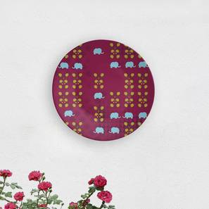 Housewarming Gifts Design Elephant Parade Wall Plate (Round Shape, 20 x 20 cm (8" x 8") Size)