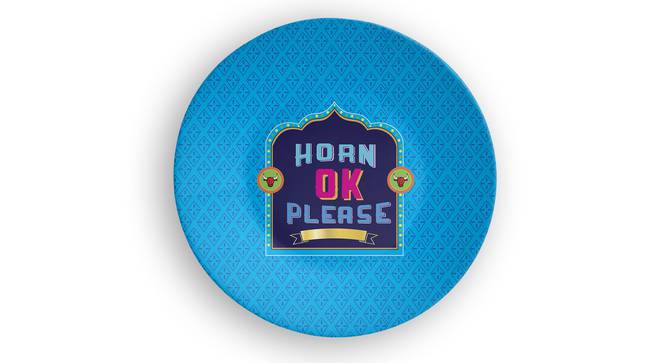 Horn Ok Please Wall Plate (Round Shape, 20 x 20 cm (8" x 8") Size) by Urban Ladder - Front View Design 1 - 315565