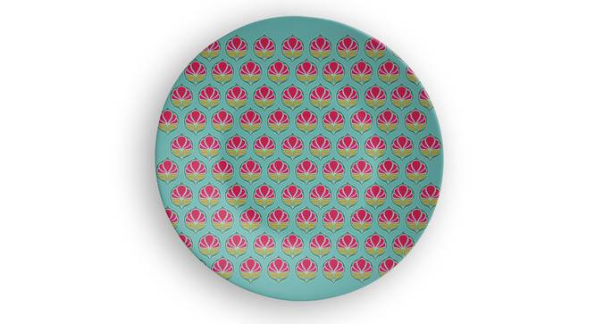 Ikat-Teal Wall Plate (Round Shape, 20 x 20 cm (8" x 8") Size) by Urban Ladder - Front View Design 1 - 315568