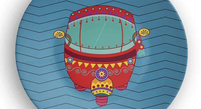 Rickshaw Wall Plate (Round Shape, 20 x 20 cm (8" x 8") Size) by Urban Ladder - Design 1 Side View - 315581