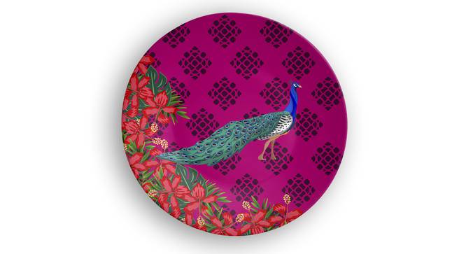 Peacock Wall Plate (Round Shape, 20 x 20 cm (8" x 8") Size) by Urban Ladder - Front View Design 1 - 315583