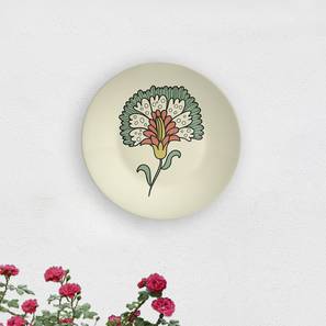 Floral Metal Art Design Multi Coloured Ceramic Wall Plate