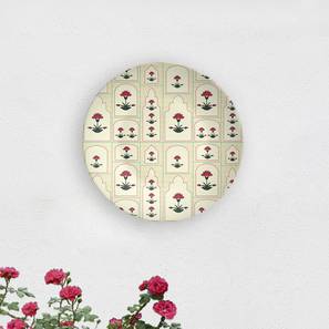 Flower Decoration Design Rain of Flowers Wall Plate (Round Shape, 20 x 20 cm (8" x 8") Size)