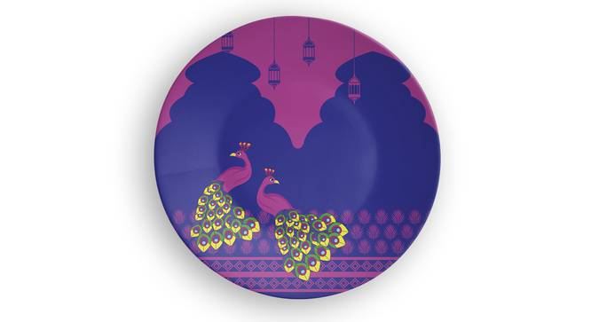 Peacock Paradise Wall Plate (Round Shape, 20 x 20 cm (8" x 8") Size) by Urban Ladder - Front View Design 1 - 315675