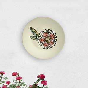 Flower Decoration Design Spiral Flower Wall Plate (Round Shape, 20 x 20 cm (8" x 8") Size)