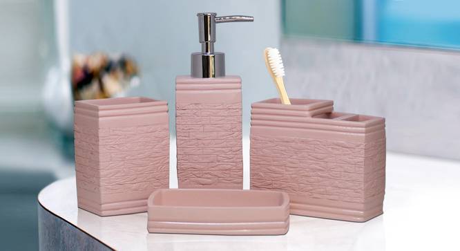 Tobias Bath Accessories Set (Pink) by Urban Ladder - Front View Design 1 - 315849