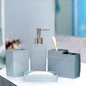 Bathroom Accessories Set Design Blue Resin Bathrrom Accessory Set - Set of