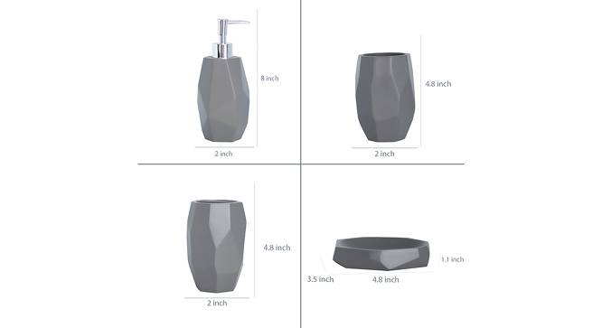 Elaina Bath Accessories Set (Grey) by Urban Ladder - Design 1 Side View - 315940