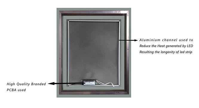 Cala Bathroom Mirror (Silver) by Urban Ladder - Front View Design 1 - 316277