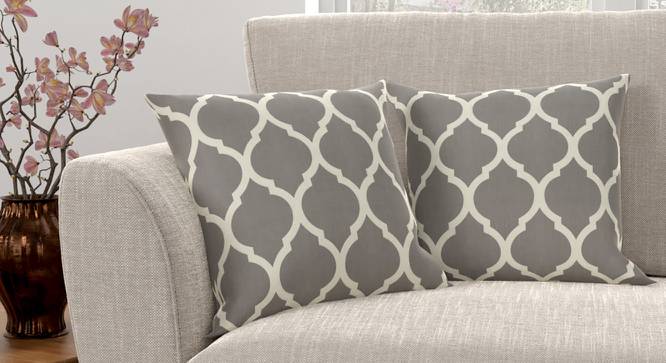 Taj Cushion Cover - Set Of 2 (Grey, 46 x 46 cm  (18" X 18") Cushion Size) by Urban Ladder - Design 1 Full View - 316451