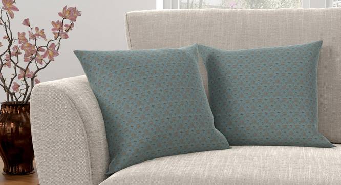 Gardenia Cushion Cover - Set Of 2 (Blue, 46 x 46 cm  (18" X 18") Cushion Size) by Urban Ladder - Design 1 Full View - 316469