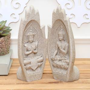 Home Decor Statues Design Grey Stone Showpiece - Set of